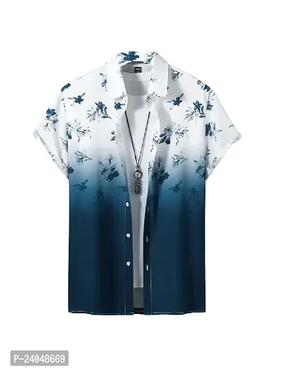 Hmkm Men's Casual Shirts for Active Wear. (X-Large, Sky Flower)-thumb0