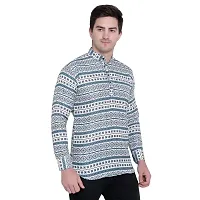 SL FASHION Men's Cotton Animal Printed Casualwear Short Kurta Shirt (X-Large, 717)-thumb3