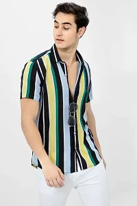 Hmkm Men Printed Casual Shirts (X-Large, New Green)-thumb4