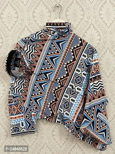 SL FASHION Funky Printed Shirt for Men. (X-Large, Mix Blue)-thumb0