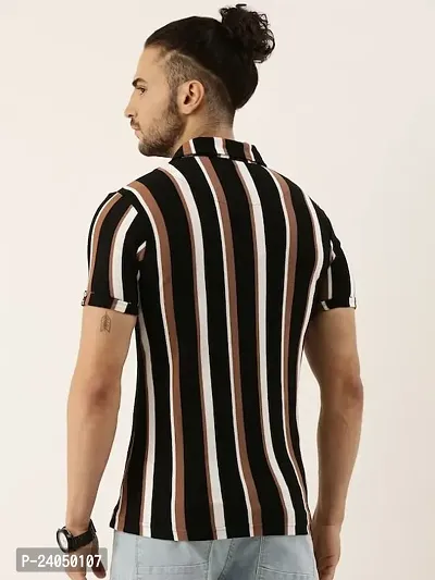 Hmkm Casual Shirt for Men|| Men Stylish Shirt || Men Printed Shirt (X-Large, BrownBlack LINE)-thumb3