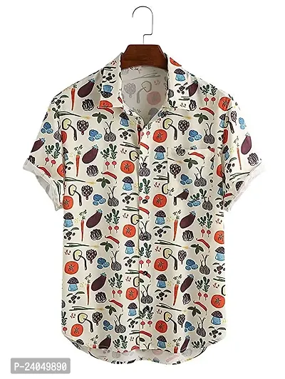 SL FASHION Funky Printed Shirt for Men (XL, VEG)