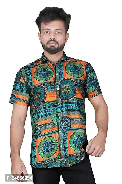 Hmkm Men Printed Casual Shirts (X-Large, Kurta HIRT)-thumb3