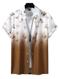 Hmkm Men's Casual Shirts for Active Wear. (X-Large, Brown Flower)-thumb4