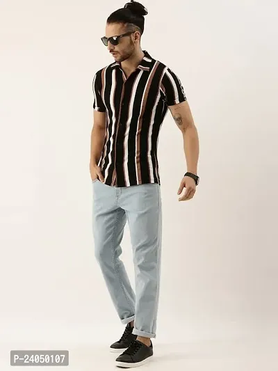 Hmkm Casual Shirt for Men|| Men Stylish Shirt || Men Printed Shirt (X-Large, BrownBlack LINE)-thumb4