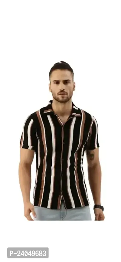 Hmkm Men's Casual Shirts for Active Wear. (X-Large, BlackBrown LINE)-thumb0