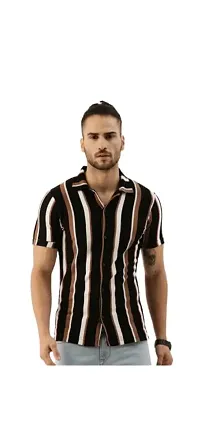 Hmkm Men's Casual Shirts for Active Wear. (X-Large, BlackBrown LINE)