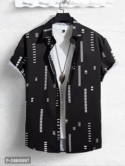 Hmkm Casual Shirt for Men|| Shirt for Men|| Men Stylish Shirt || Men Printed Shirt (X-Large, Black Box)-thumb2