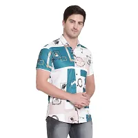 SL FASHION Funky Printed Shirt for Men Half Sleeves (X-Large, Green Mixx)-thumb2