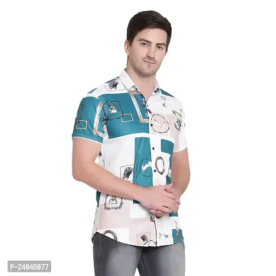 SL FASHION Funky Printed Shirt for Men Half Sleeves (X-Large, Green Mixx)-thumb3