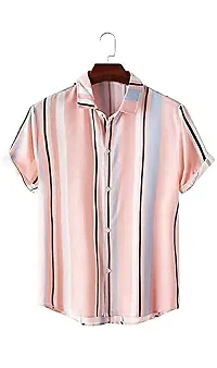 Hmkm Men Printed Casual Shirts (X-Large, Pink Patti)-thumb1