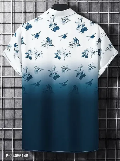 Hmkm Men Printed Casual Shirts (X-Large, Blue Flower)-thumb3