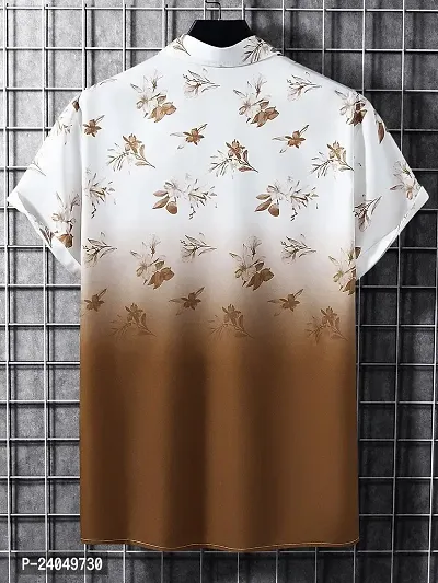 Hmkm Casual Shirt for Men|| Men Stylish Shirt || Men Printed Shirt (X-Large, Brown Flower)-thumb4