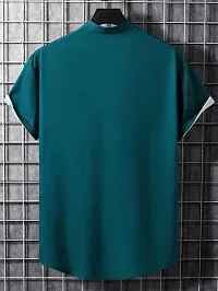 Hmkm Men's Lycra Lining Digital Printed Stitched Half Sleeve Shirt Casual Shirts-thumb2