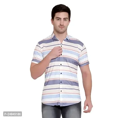 SL FASHION Funky Printed Shirt for Men Half Sleeves (X-Large, PURPUL LINE)