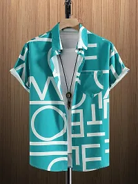Hmkm Casual Shirt for Men|| Men Stylish Shirt || Men Printed Shirt (X-Large, Sky ABCD)-thumb2