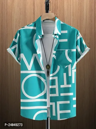 Hmkm Casual Shirt for Men|| Men Stylish Shirt || Men Printed Shirt (X-Large, Sky ABCD)-thumb3