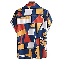 Hmkm Men Printed Casual Shirts (X-Large, Orange)-thumb2