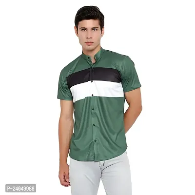 SL FASHION Men's Shirts Casual Shirts Formal Shirt (X-Large, Green PATTO)