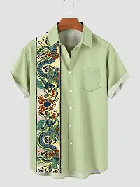 Hmkm Men Casual and Printrd Shirts,Casual Shirts (X-Large, Snake Green)-thumb1