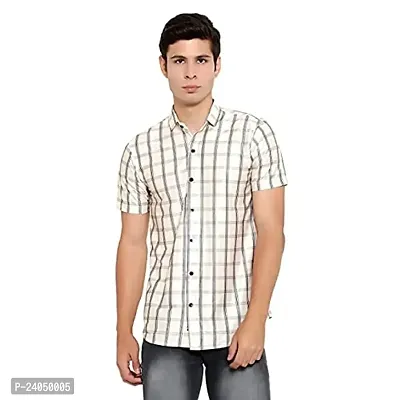 SL FASHION Funky Printed Shirt for Men. (X-Large, Cream Box)