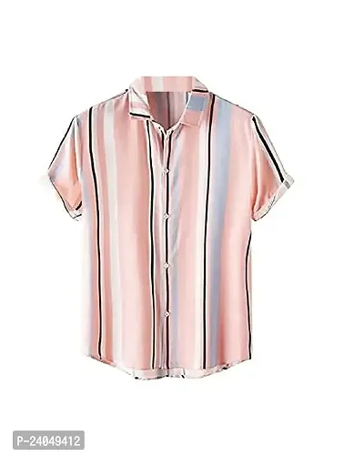 Hmkm Men's Casual Shirts for Active Wear. (X-Large, Pink Patti)-thumb0