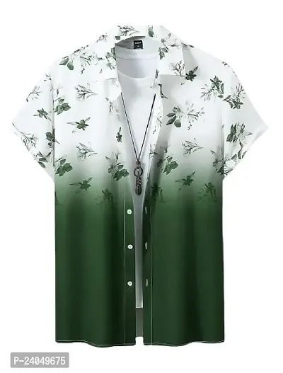 SL FASHION Funky Printed Shirt for Men. (X-Large, Light Green Flower)