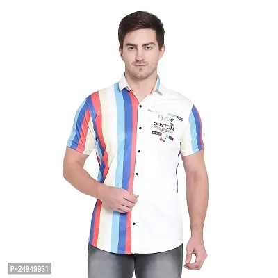 SL FASHION Funky Printed Shirt for Men Half Sleeves (X-Large, RAINBOWLINE)-thumb0