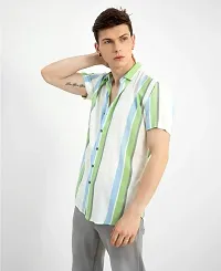 SL FASHION Funky Printed Shirt for Men (XL, GREENWHITE)-thumb3