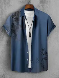 Hmkm Men Casual and Printrd Shirts,Casual Shirts (X-Large, Blue Tree)-thumb1