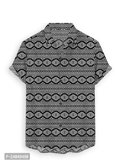 Hmkm Casual Shirt for Men|| Men Stylish Shirt || Men Printed Shirt (X-Large, New Black POLARISH)-thumb0