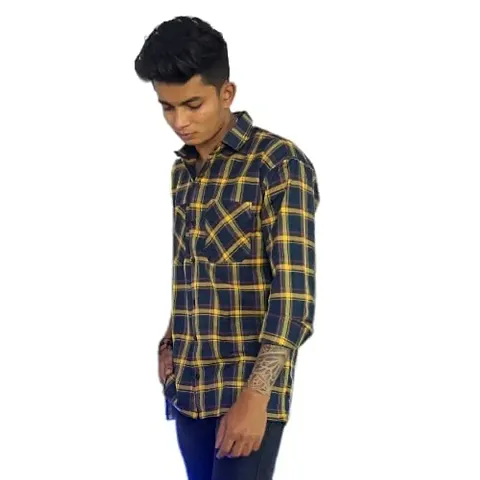 Hmkm Cotton Men's Casual Shirts for Men with Full Sleeve Shirt for Men