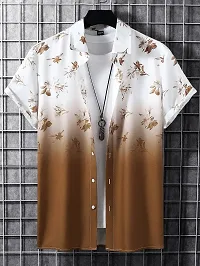 Hmkm Casual Shirt for Men| Shirts for Men/Printed Shirts for Men| Casual Shirts for Men| Floral Shirts for Men| (X-Large, Brown Flower)-thumb1