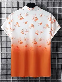 Hmkm Men's Casual Shirts for Active Wear. (X-Large, Orange Flower)-thumb2