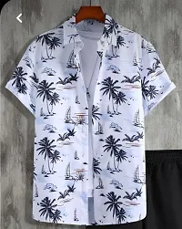 Hmkm Casual Shirt for Men|| Men Stylish Shirt || Men Printed Shirt (X-Large, White Tree)-thumb1