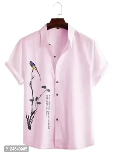 SL FASHION Funky Printed Shirt for Men Half Sleeves. (X-Large, Pink chakali)