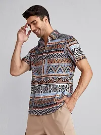 Hmkm Casual Shirt for Men|| Men Stylish Shirt || Men Printed Shirt (X-Large, Brown SV)-thumb2