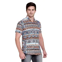 SL FASHION Funky Printed Shirt for Men Half Sleeves (X-Large, BlueBrown KURTO)-thumb2
