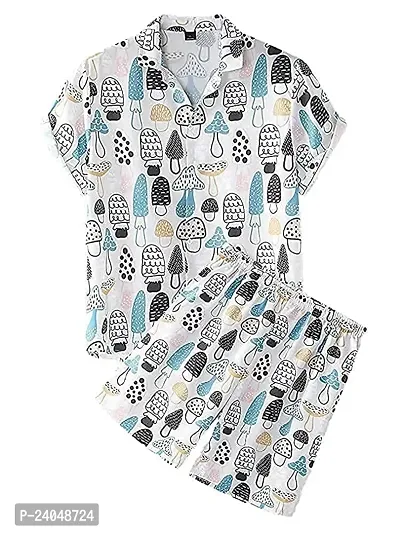 SL Fashion Men's Printed Pajama Sets (X-Large, MASHROOM Shorts)-thumb0