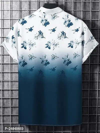 Hmkm Men's Casual Shirts for Active Wear. (X-Large, Sky Flower)-thumb3