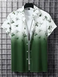 SL FASHION Funky Printed Shirt for Men. (X-Large, Light Green Flower)-thumb1