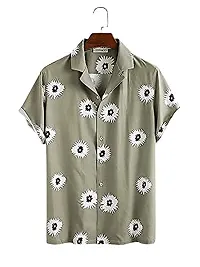 SL FASHION Funky Printed Shirt for Men Half Sleeves. (X-Large, Grey Full Motu)-thumb2