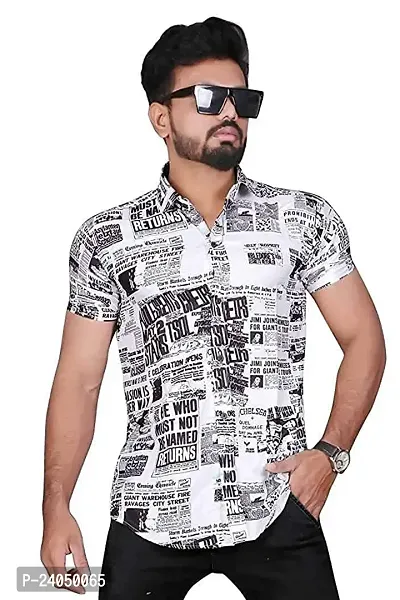 SL FASHION Men's Shirts Casual Shirts Formal Shirt (X-Large, White Paper)