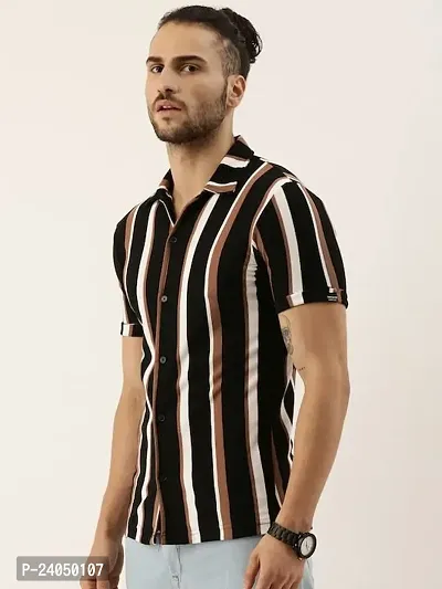 Hmkm Casual Shirt for Men|| Men Stylish Shirt || Men Printed Shirt (X-Large, BrownBlack LINE)-thumb5