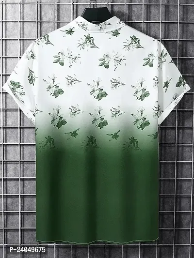 SL FASHION Funky Printed Shirt for Men. (X-Large, Light Green Flower)-thumb3