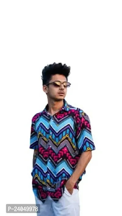 SL Fashion Men's Regular Fit Rayon Casual Shirt., (X-Large, Sky)