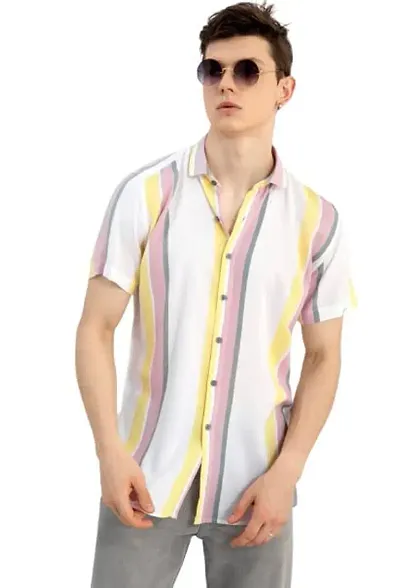 Hmkm Funky Printed Shirt for Men Half Sleeves