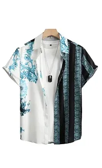 SL FASHION Funky Printed Shirt for Men. (X-Large, BlueWhite)-thumb3