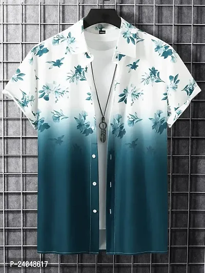 SL FASHION Funky Printed Shirt for Men. (X-Large, Sky Flower)-thumb2