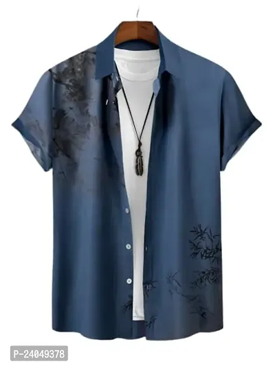 Hmkm Casual Shirt for Men| Shirts for Men/Printed Shirts for Men| Casual Shirts for Men| Floral Shirts for Men| (X-Large, Blue Tree)-thumb4